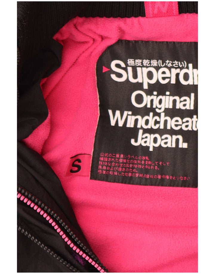 Женская ветровка с капюшоном Superdry UK 10, маленькая черная