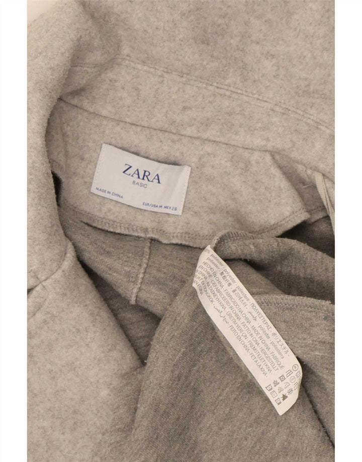 Женский свободный кардиган Zara UK 14, полиэстер среднего серого цвета