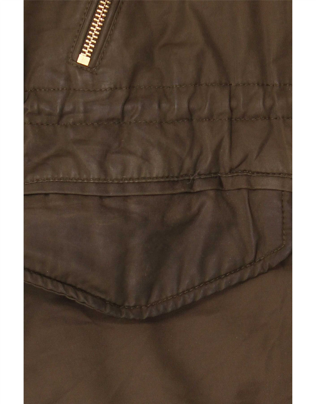 Женская парка из шерпы с капюшоном Zara UK 14, средний хаки