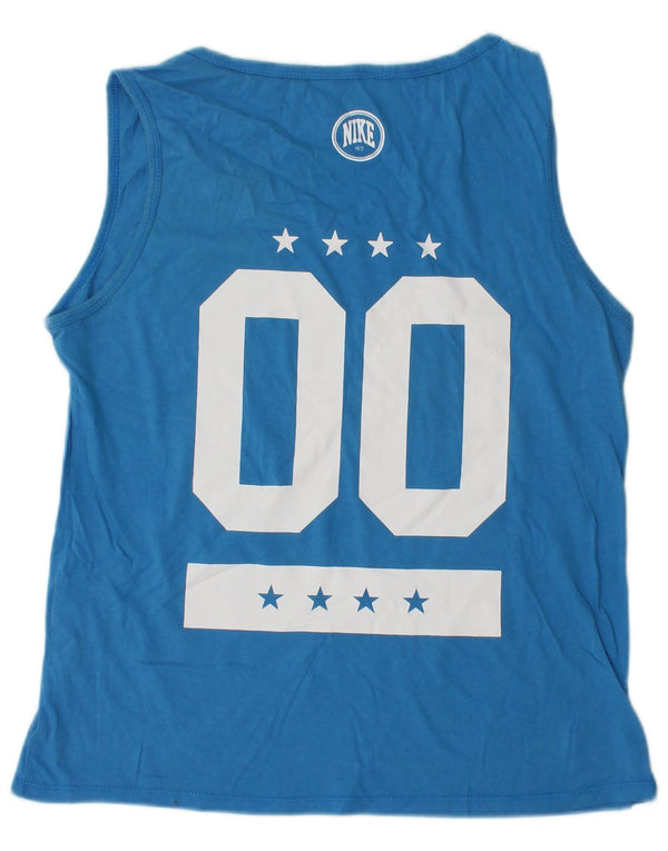 Женский жилет с графическим рисунком NIKE UK 14, хлопковый средний синий цвет