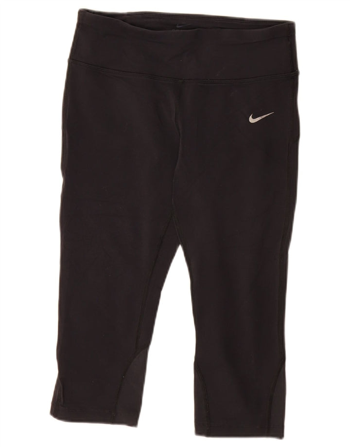Женские леггинсы-капри Nike Dri Fit UK 8, маленькие черные нейлоновые