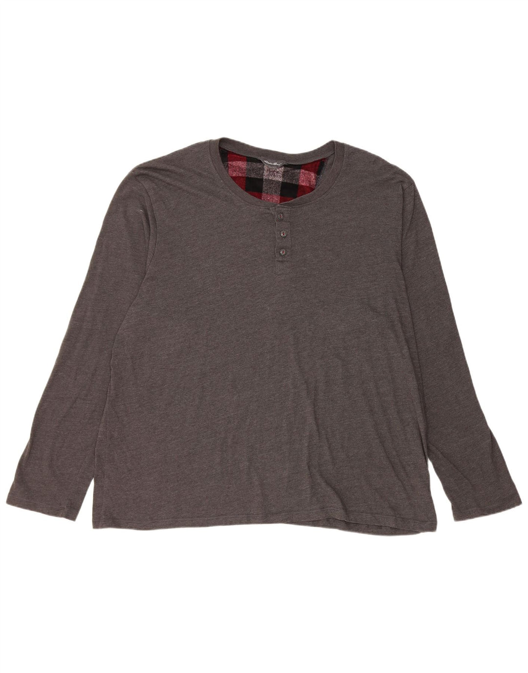 EDDIE BAUER Мужской топ с длинным рукавом 2XL, серый хлопок