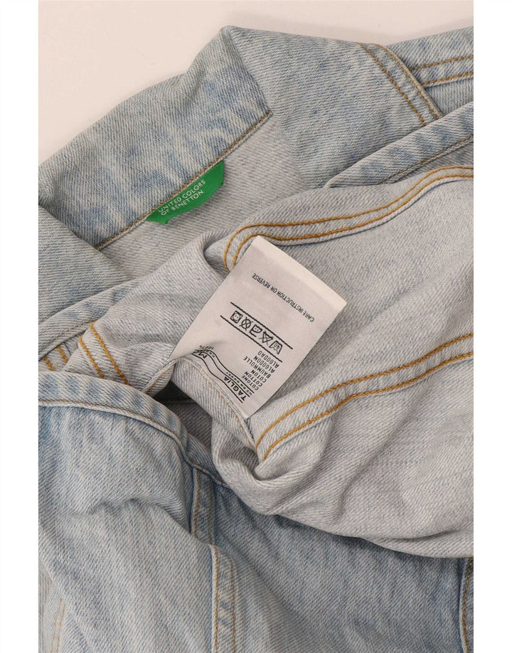 Женская джинсовая куртка Benetton UK 14, хлопок среднего синего цвета