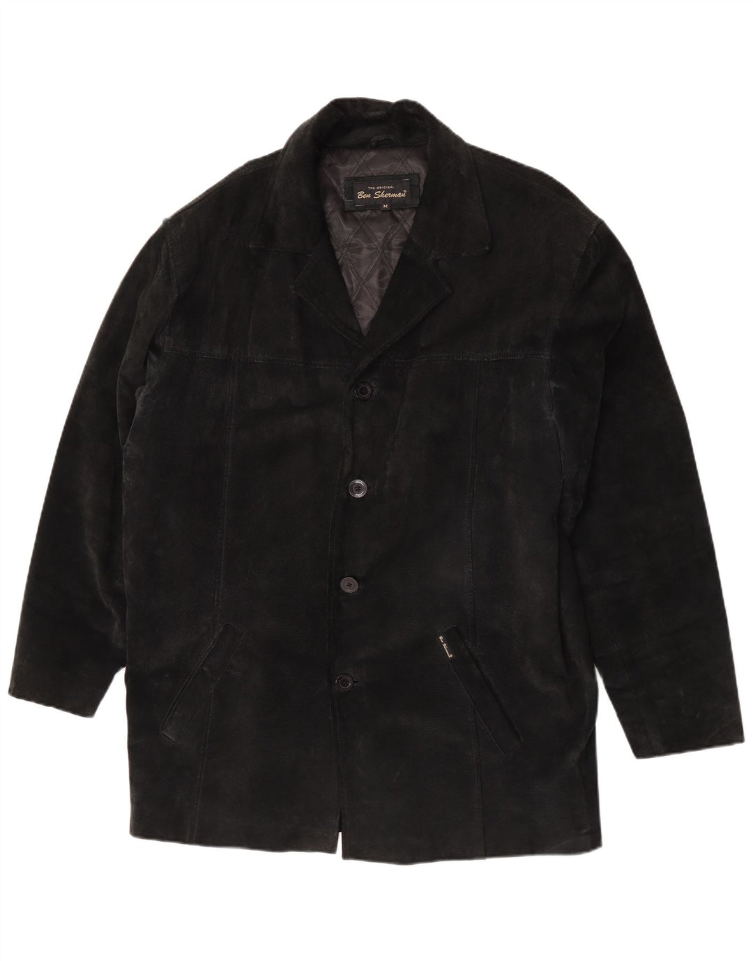 Мужская замшевая ветровка Ben Sherman UK 38, средний черный кожаный цвет