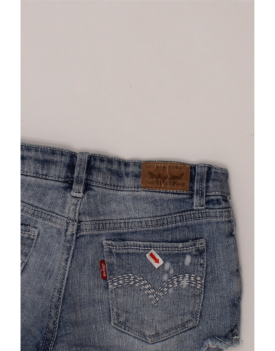Джинсовые шорты LEVI'S для девочек 7-8 лет W24 Blue Ramie