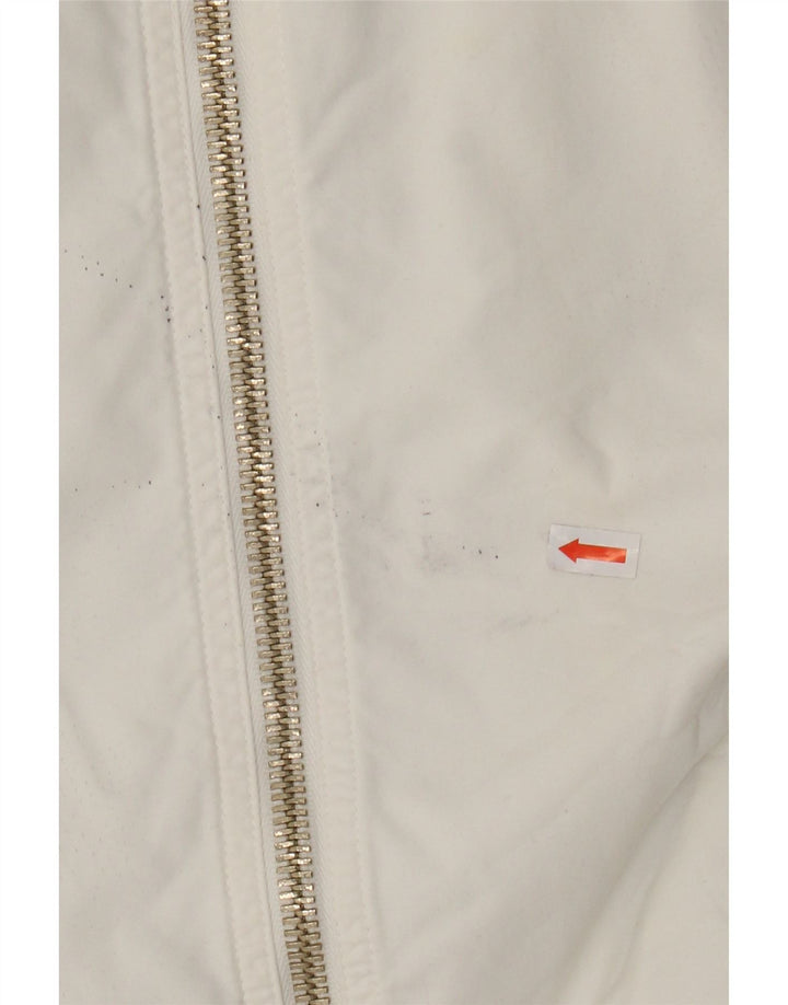 HUGO BOSS Mens Bomber Jacket IT 48 Medium White Cotton Vintage Hugo Boss and Second-Hand Hugo Boss from Messina Hembry 