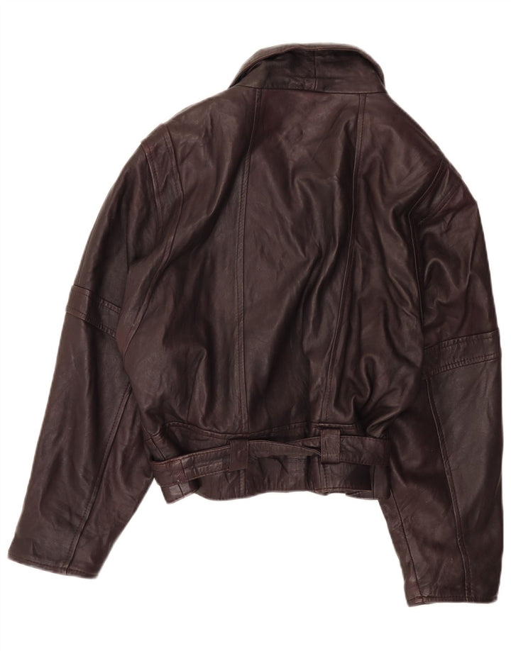 Винтажная женская кожаная куртка IT 42 Medium Burgundy Leather