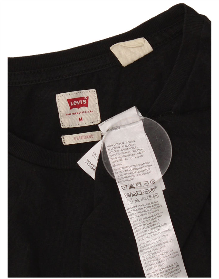 Мужская футболка Levi's Standard из хлопка среднего размера, черная