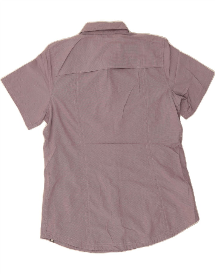 EDDIE BAUER Womens Short Sleeve Shirt UK 10 Small Purple Gingham Polyester Vintage Eddie Bauer and Second-Hand Eddie Bauer from Messina Hembry 