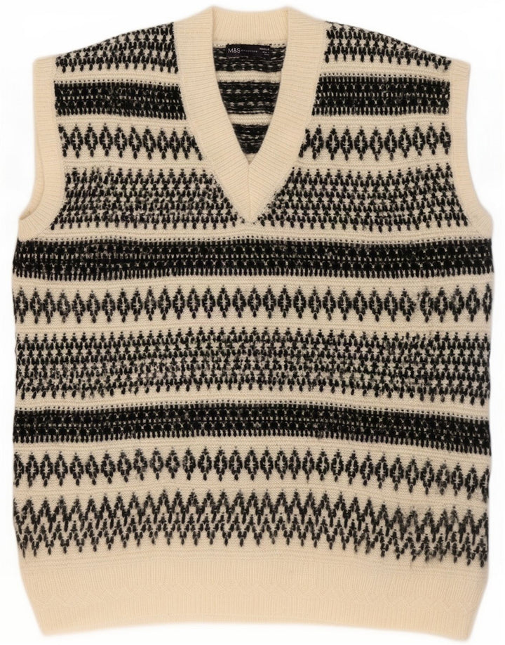 Мужская майка Marks & Spencer, средний Off-White Fair Isle Classic
