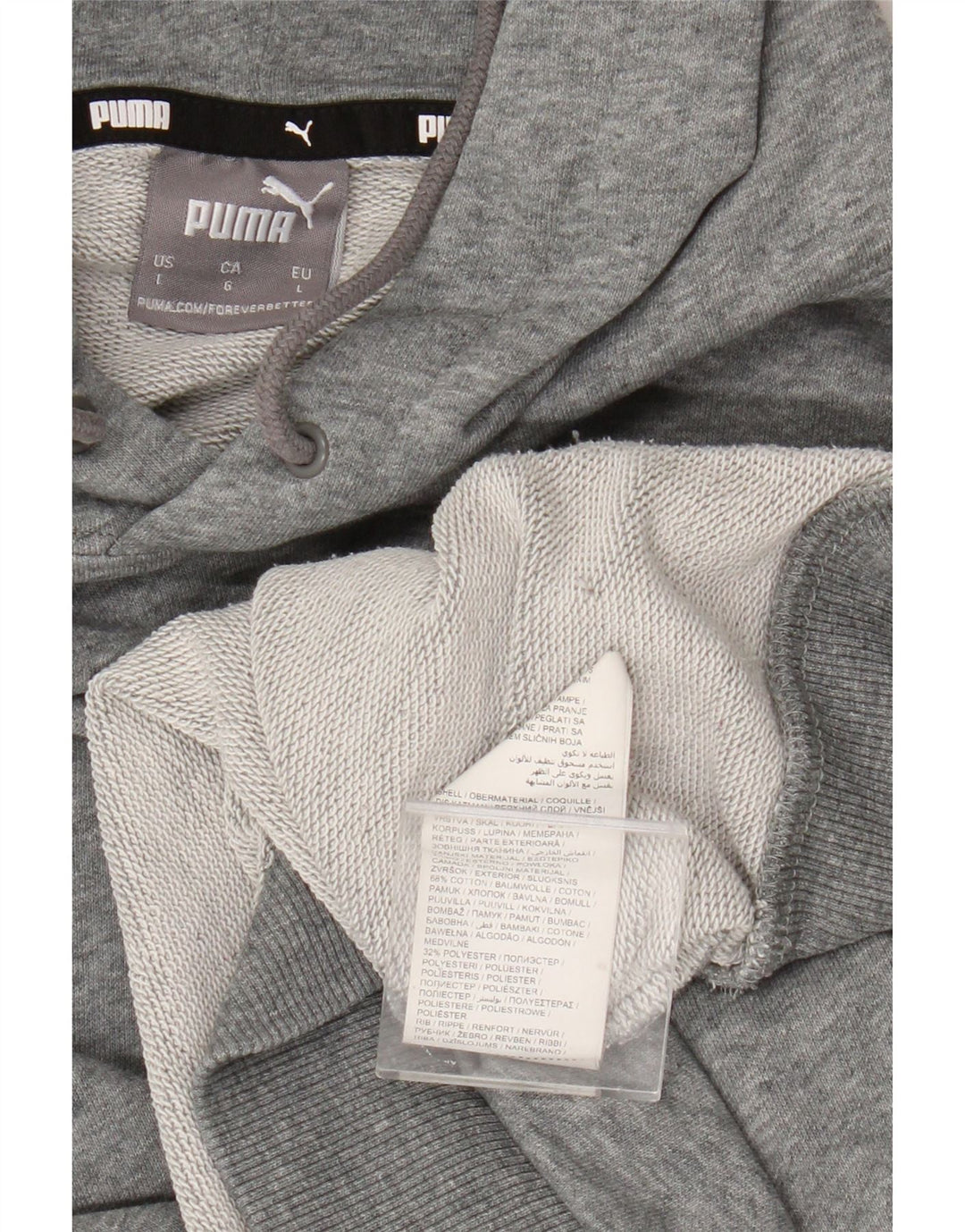 Мужской джемпер с капюшоном Puma, большой серый хлопок