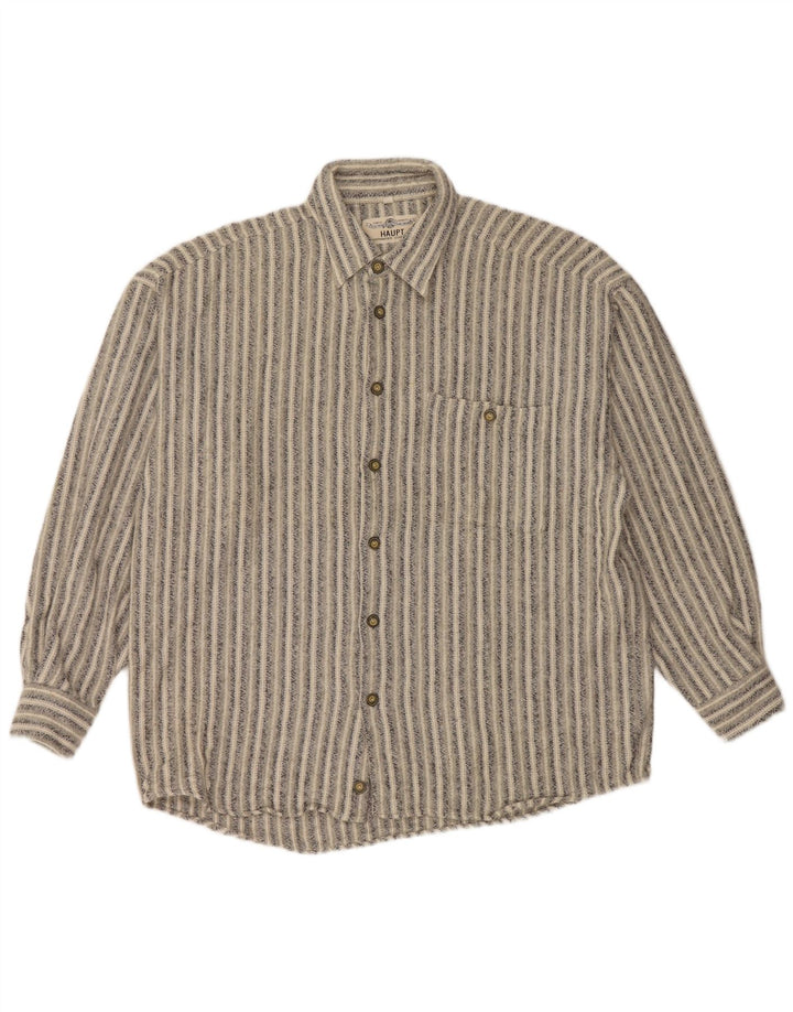 Мужская фланелевая рубашка HAUPT, размер 41/42, большая серая полоска, хлопок