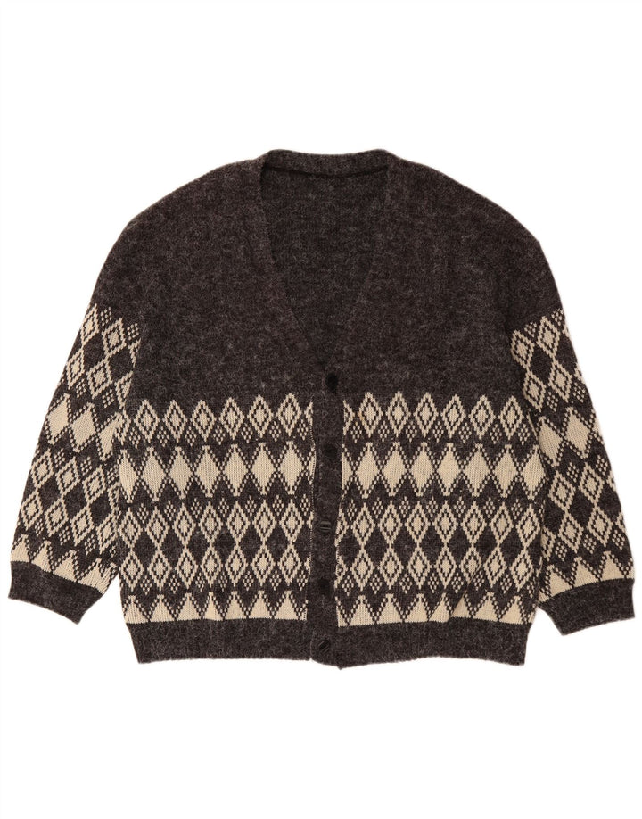 VINTAGE Мужской кардиган-свитер XL Серый Argyle/Diamond