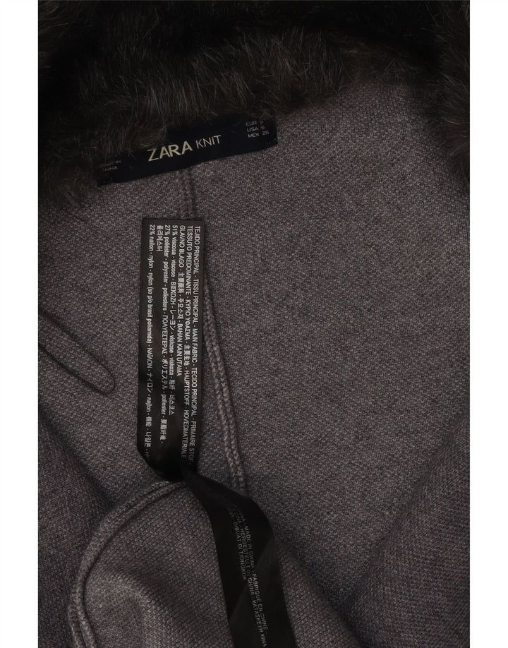 Женское пальто-пончо Zara UK 10, маленькое серое, вискоза