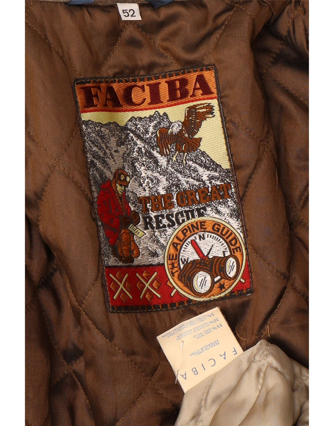 Мужское пальто Faciba IT 52 XL Коричневое Шерстяное