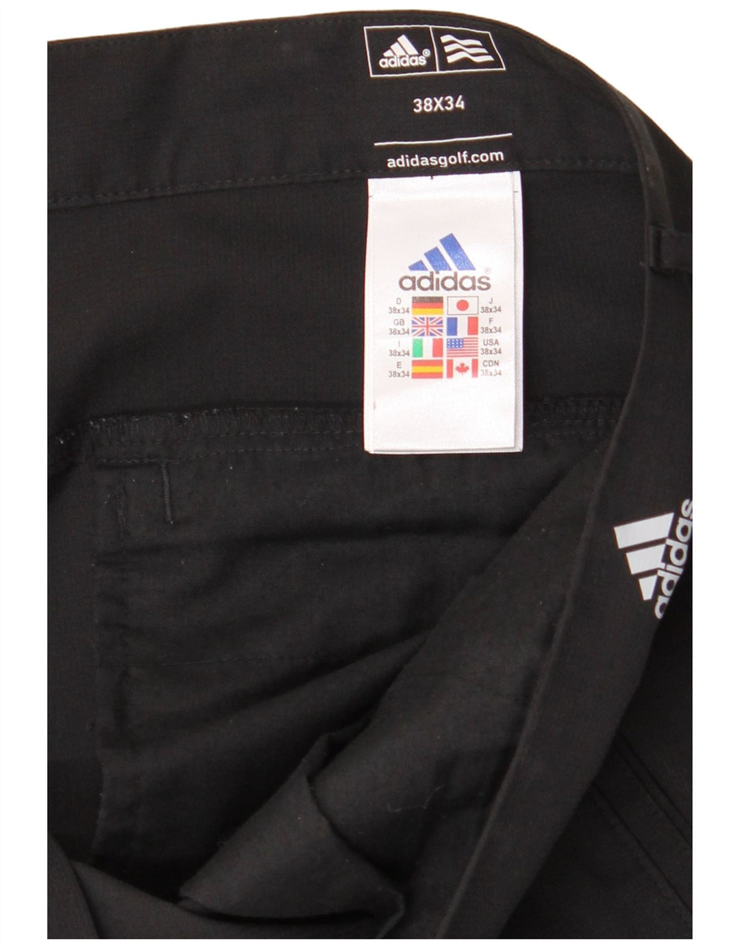 Мужские прямые брюки чинос ADIDAS Adizero W38 L34, черный полиэстер