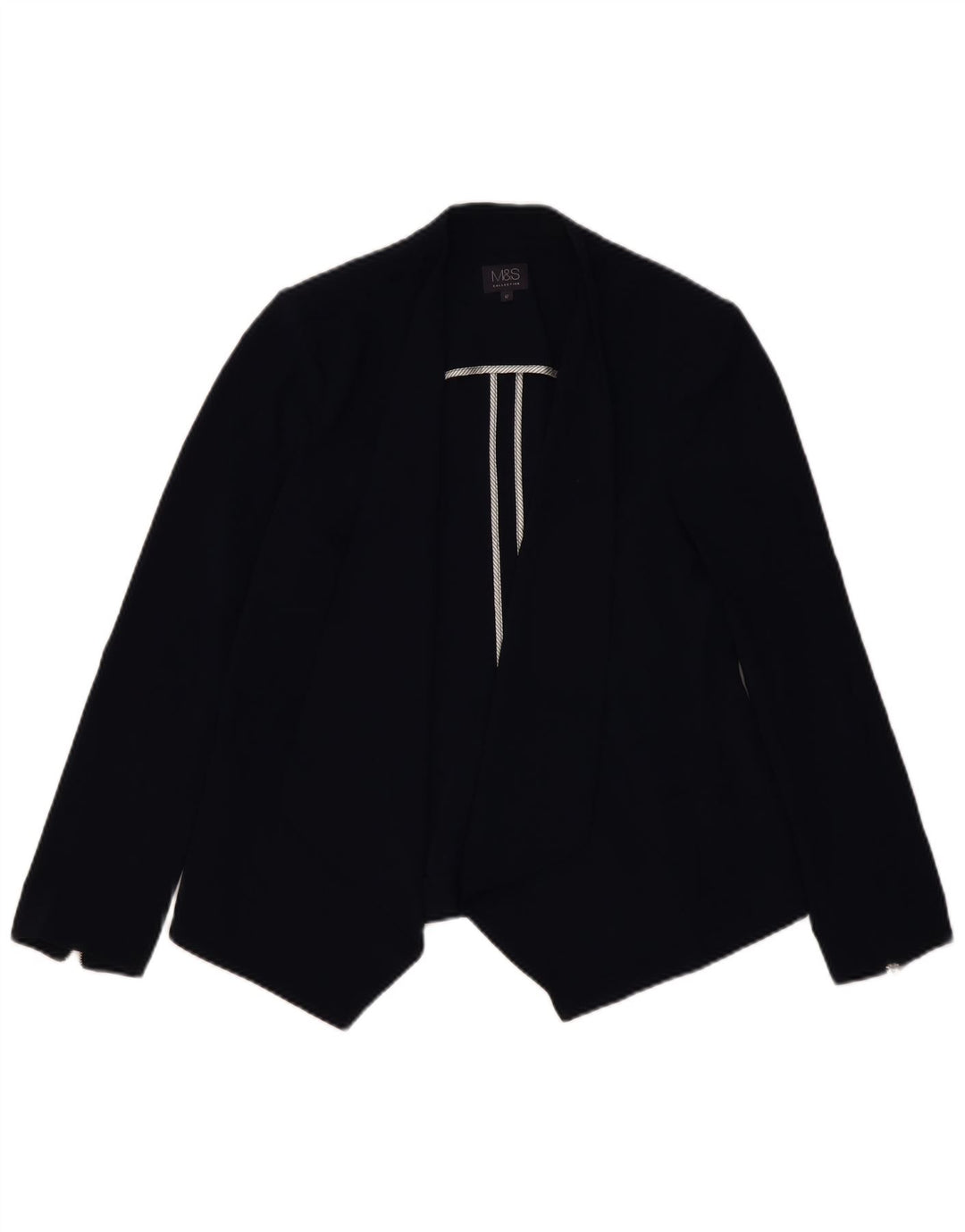 Женский открытый пиджак MARKS & SPENCER UK 12, средний темно-синий, полиэстер