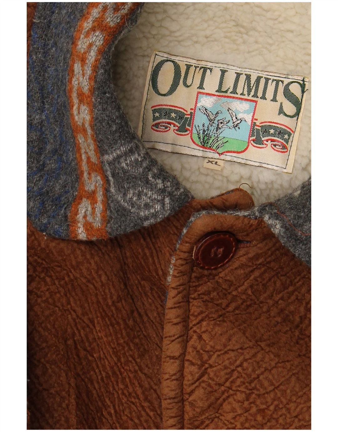 Мужская куртка из шерпы VINTAGE UK 42 XL Темно-синяя Fair Isle