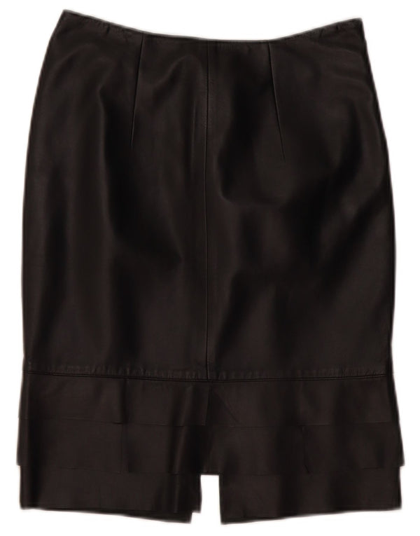 ROBERTA SCARPA Женская юбка с высокой талией US 6 Medium W26 Черная кожа