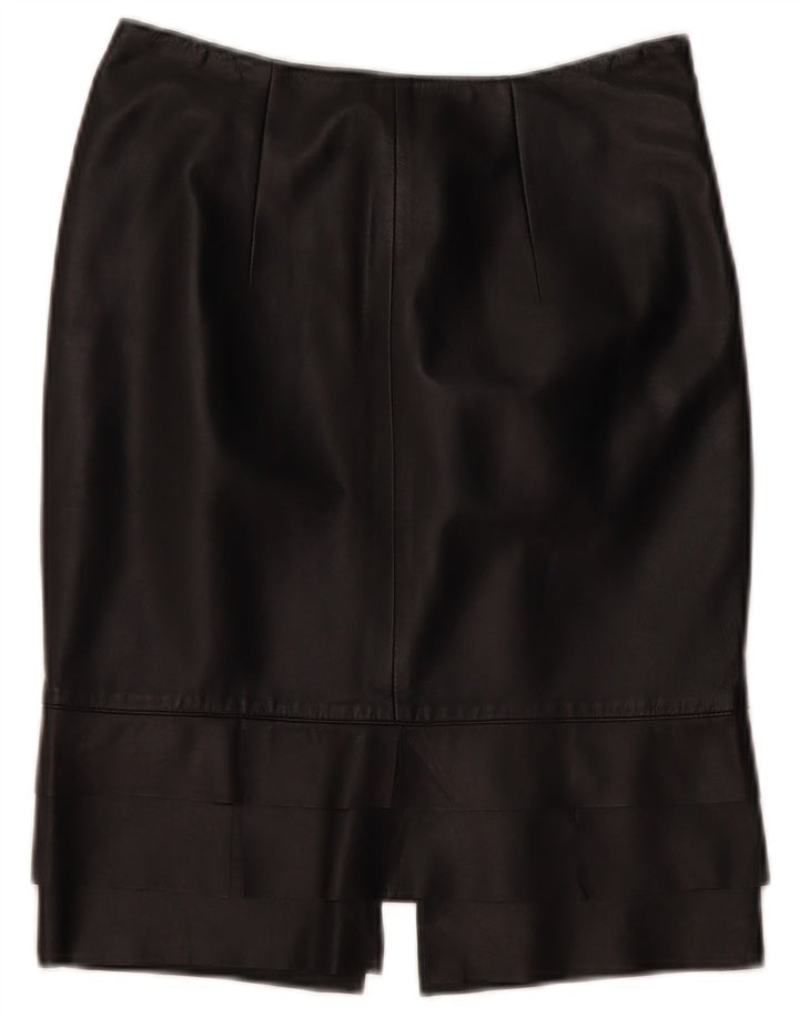 ROBERTA SCARPA Женская юбка с высокой талией US 6 Medium W26 Черная кожа