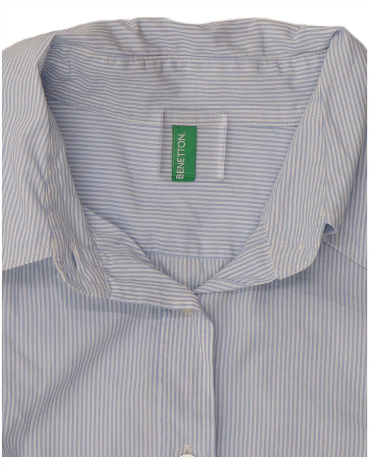 Рубашка женская Benetton UK 12, средний синий в полоску