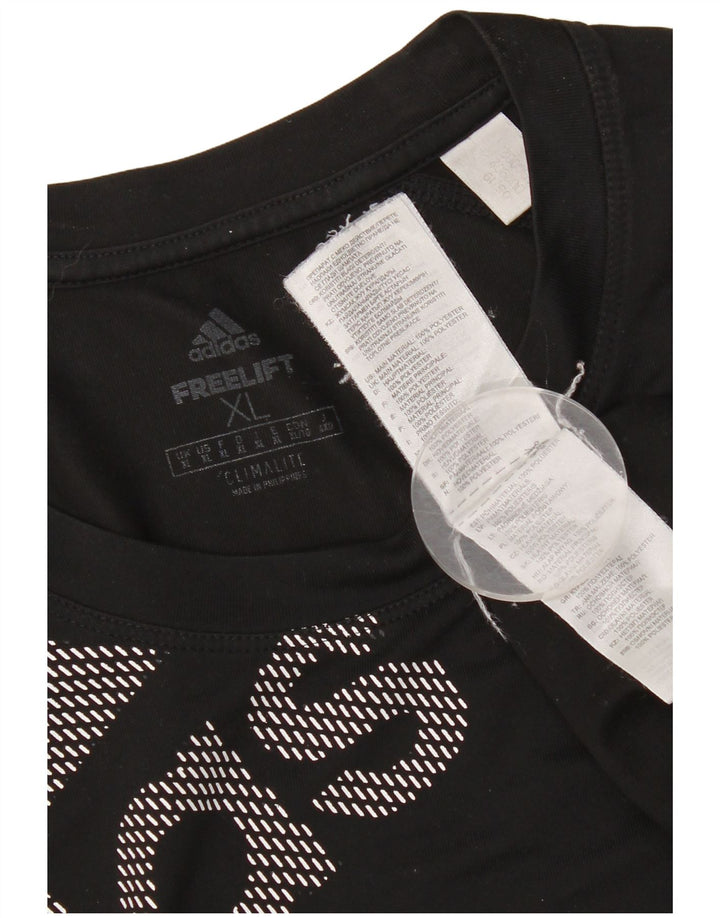 Мужская футболка Adidas Climalite с рисунком Top XL, черный полиэстер