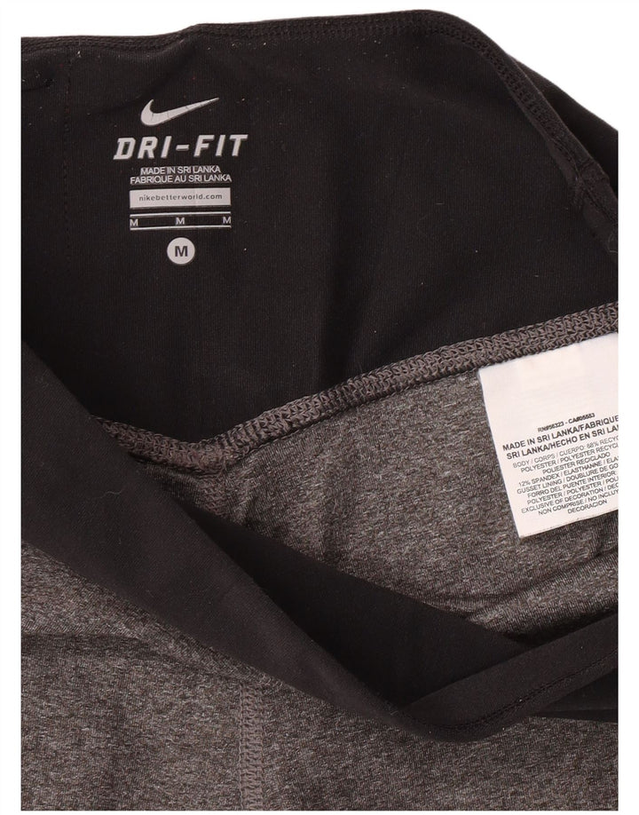 Женские леггинсы NIKE Dri Fit UK 12, средний серый цвет, полиэстер с цветными блоками