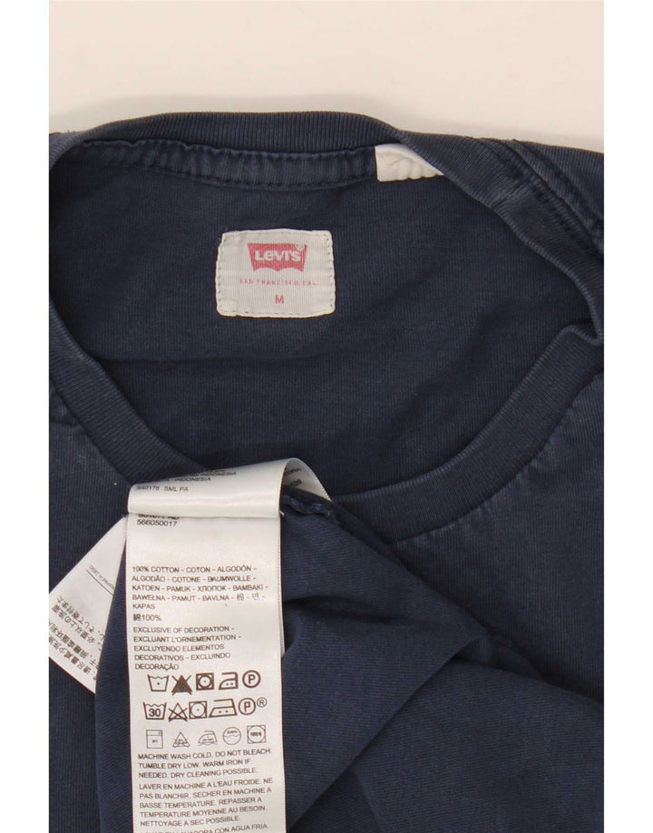 Мужская футболка Levi's Top среднего размера, темно-синяя, хлопковая