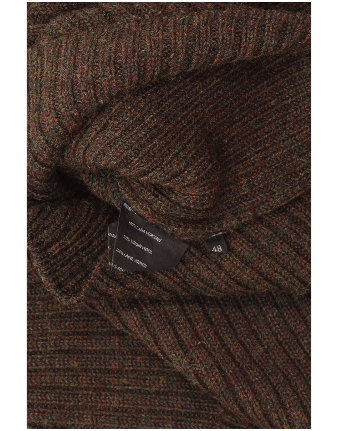 Женский свитер PRADA с воротником на молнии IT 48 XL Коричневый из натуральной шерсти