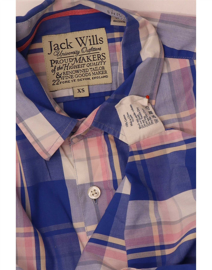 Мужская рубашка Jack Wills XS в синюю клетку из хлопка
