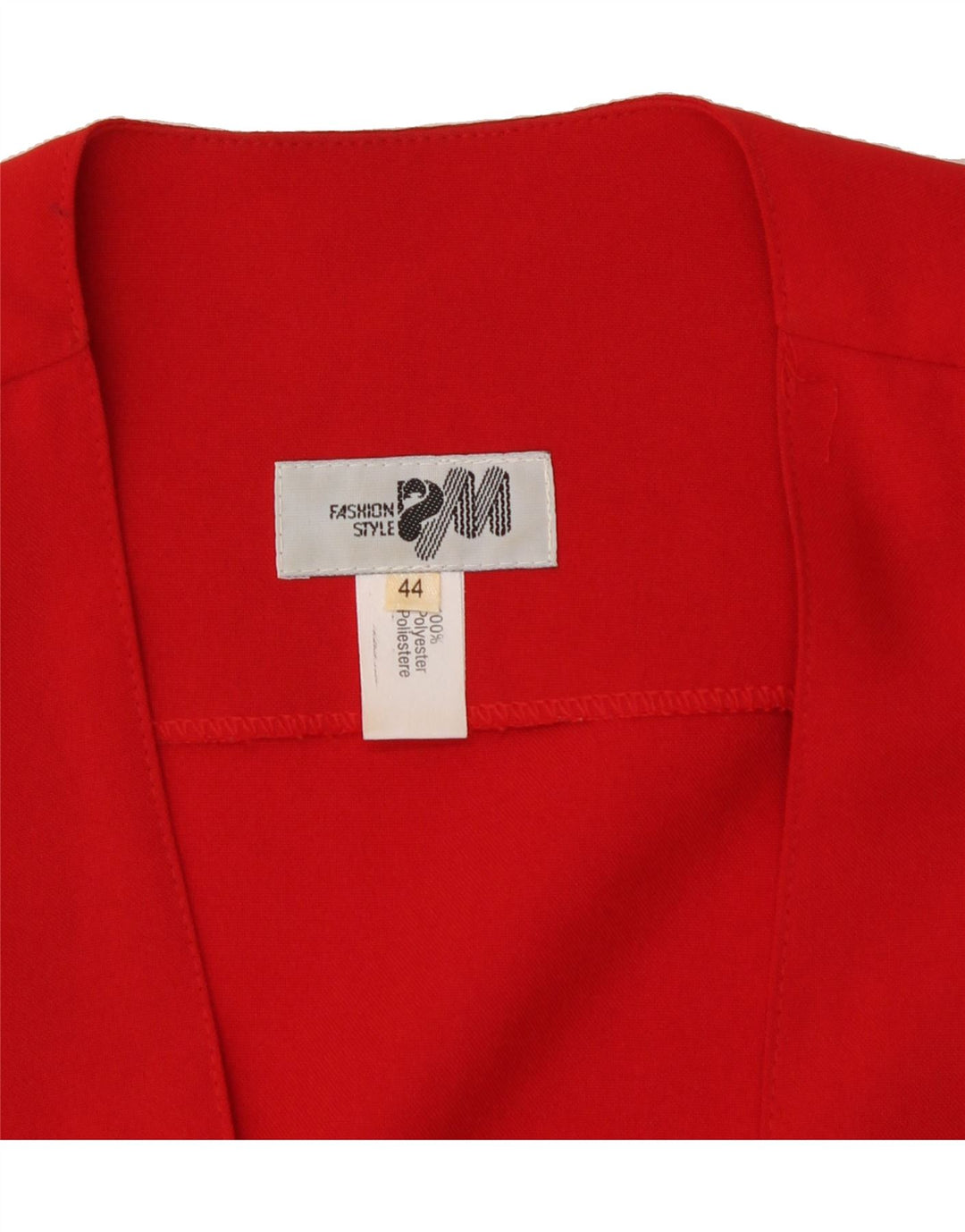 VINTAGE Womens Open Blazer Jacket IT 44 Medium Red Colourblock Polyester Vintage Vintage and Second-Hand Vintage from Messina Hembry 