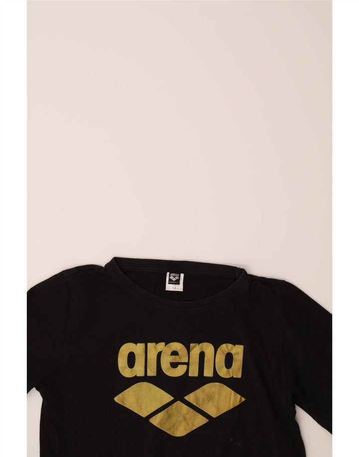 ARENA Boys Graphic Top Long Sleeve 13-14 Years Black Cotton Vintage Arena and Second-Hand Arena from Messina Hembry 