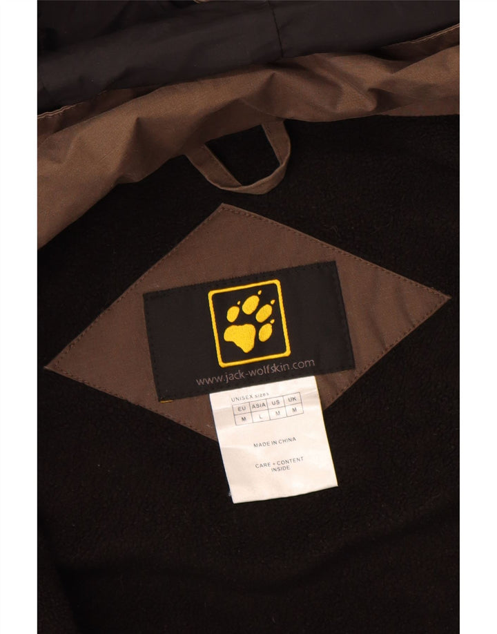 Мужская ветровка с капюшоном Jack Wolfskin UK 38, средний коричневый цвет с цветными блоками