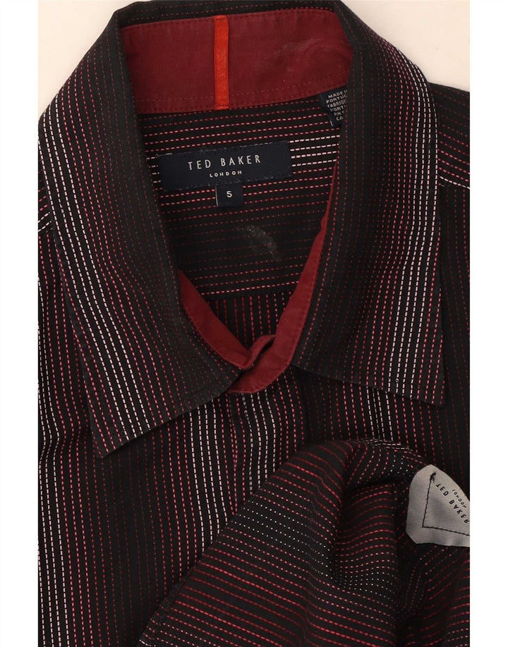 Мужская рубашка Ted Baker, размер 5 XL, черная в полоску