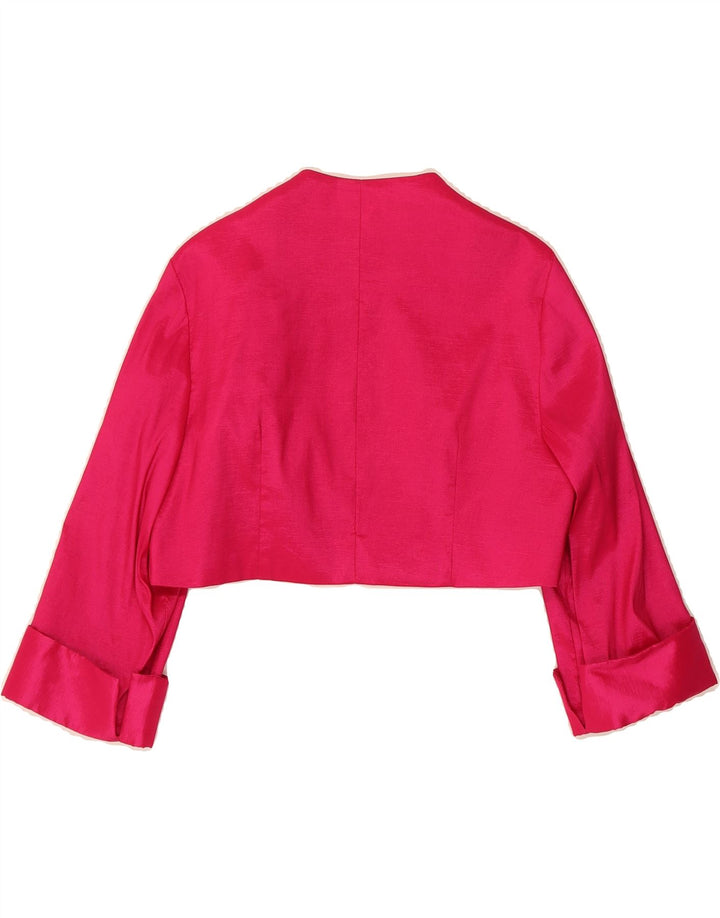 LIBRA Womens Bolero Jacket UK 12 Medium Pink Floral Polyester Vintage Libra and Second-Hand Libra from Messina Hembry 