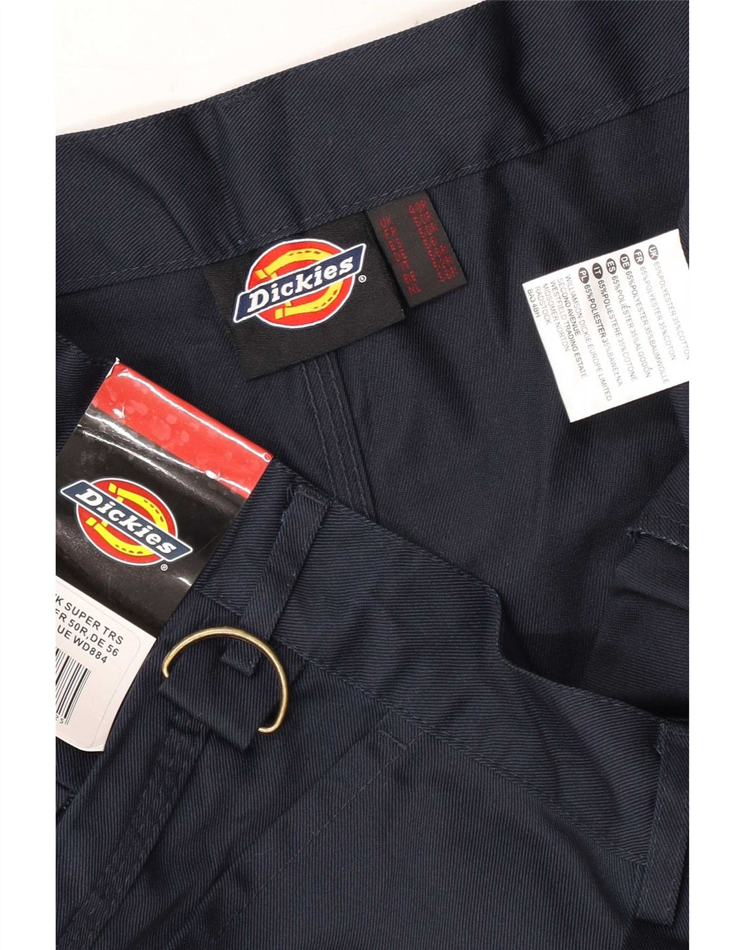 Мужские прямые брюки-карго Dickies W40 L31 темно-синие из полиэстера