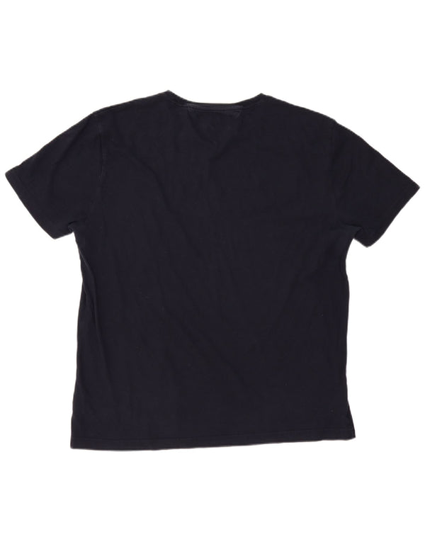 TOMMY HILFIGER Мужская приталенная футболка с рисунком, топ 2XL, темно-синий, хлопок