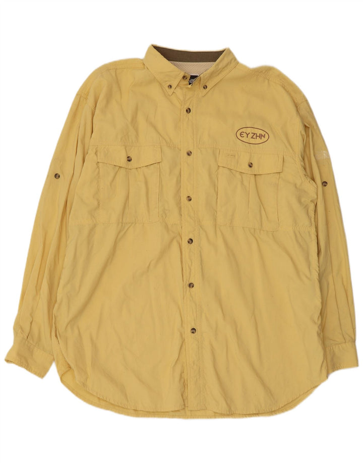 Мужская рубашка с рисунком The North Face, большая желтая нейлоновая ткань