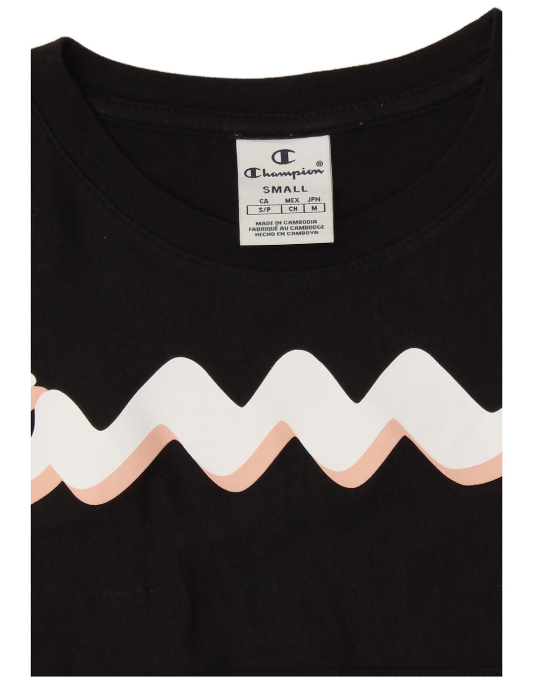 Женский топ с рисунком CHAMPION с длинным рукавом UK 10, маленький черный