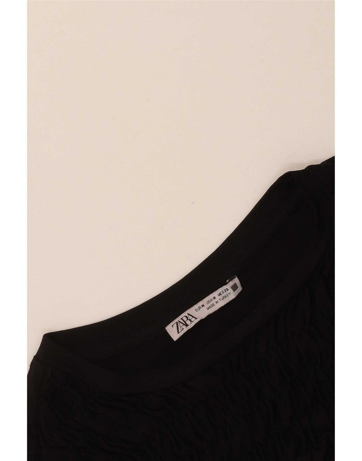 Женское платье макси с длинным рукавом Zara UK 12, средний черный