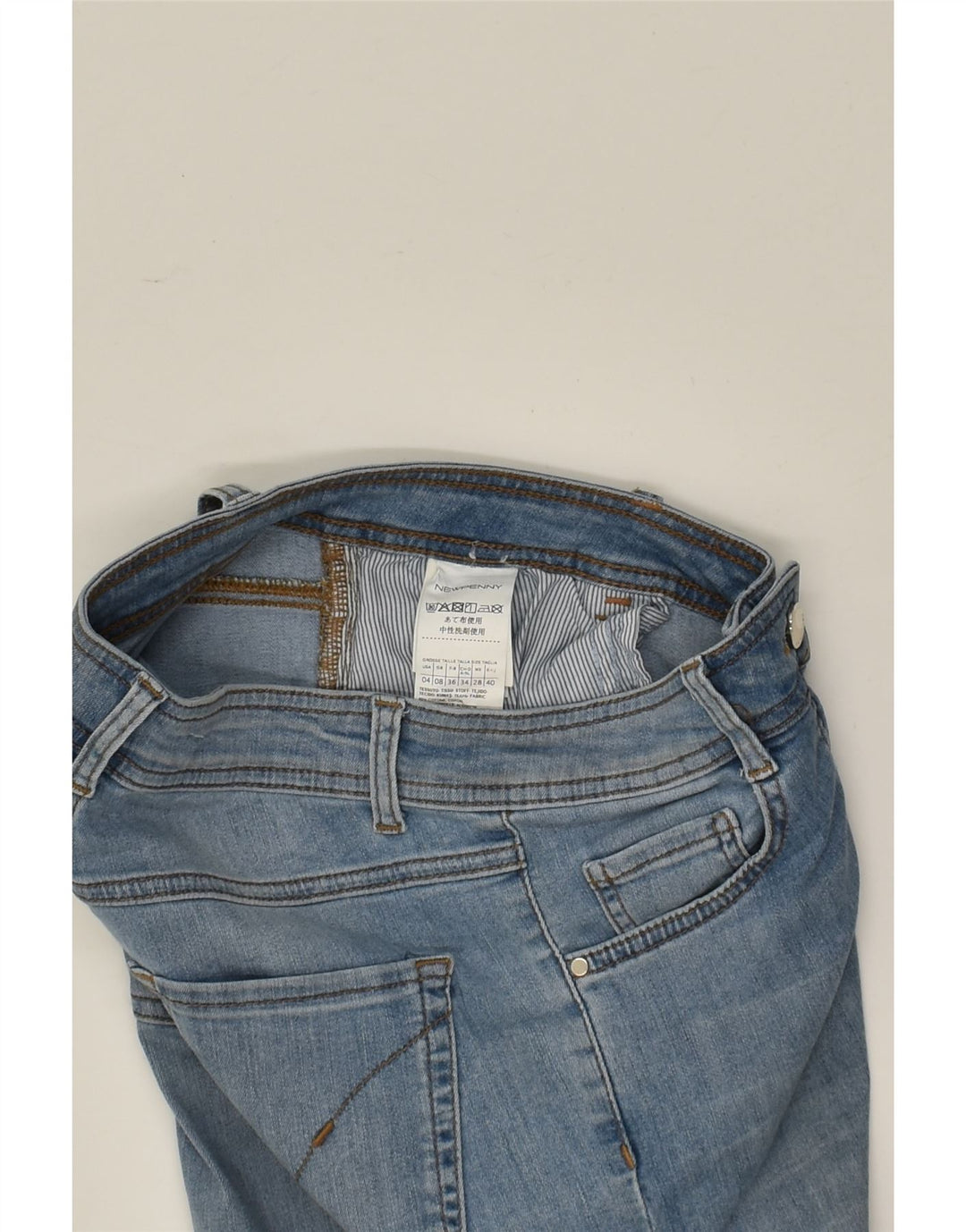 NEW PENNY Womens Slim Jeans UK 8 Small W26 L27 Blue Cotton | Vintage New Penny | Thrift | Second-Hand New Penny | Used Clothing | Messina Hembry 