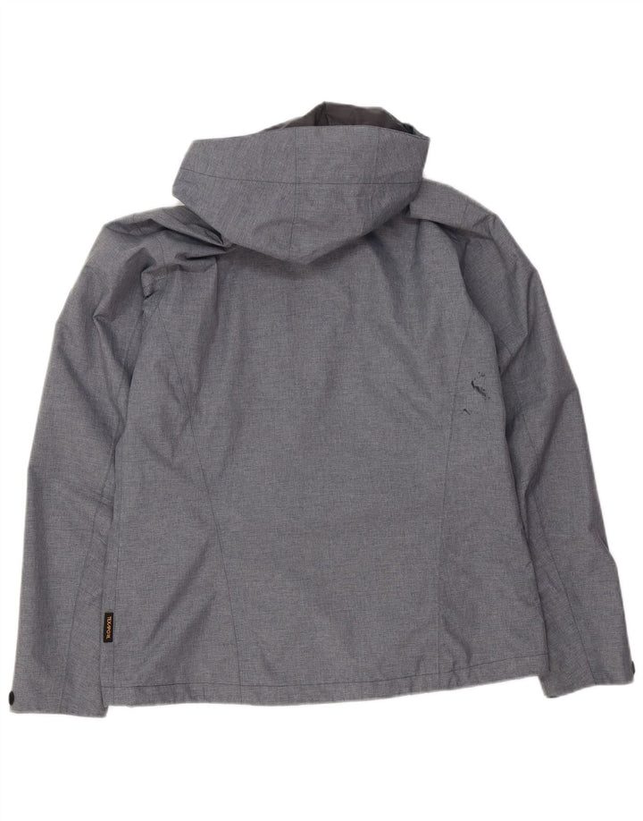 JACK WOLFSKIN Женская водонепроницаемая куртка с капюшоном UK 12 Средний серый полиэстер