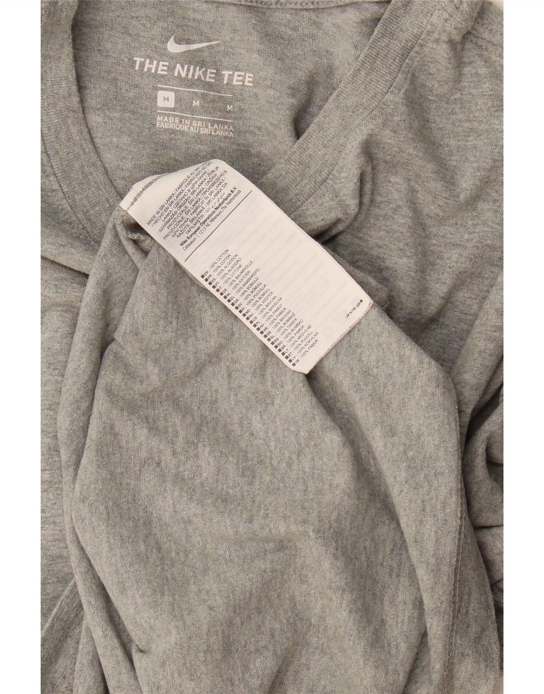 Мужская футболка Nike The Tee Top из хлопка среднего серого цвета