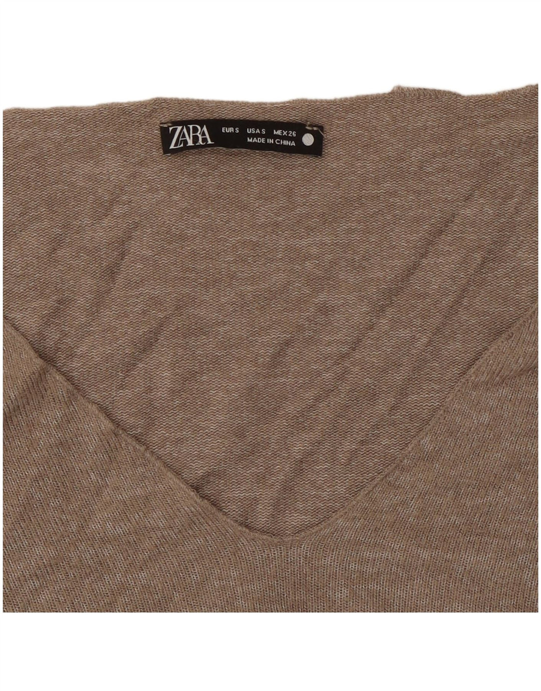 Женский джемпер с v-образным вырезом ZARA UK 10, маленький серый цвет