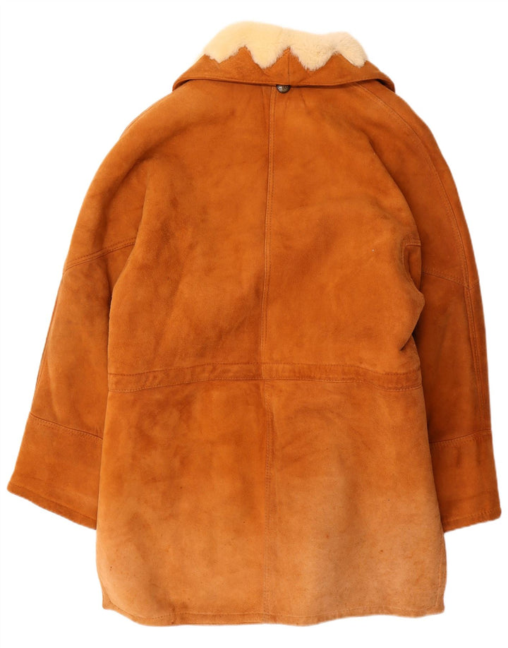 Винтажная женская дубленка EU 44 XL Коричневая короткая дубленка