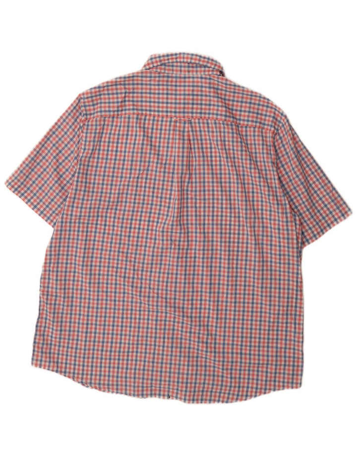 Мужская рубашка с коротким рукавом Chaps Easy Care, 2XL, розовый хлопок в мелкую клетку