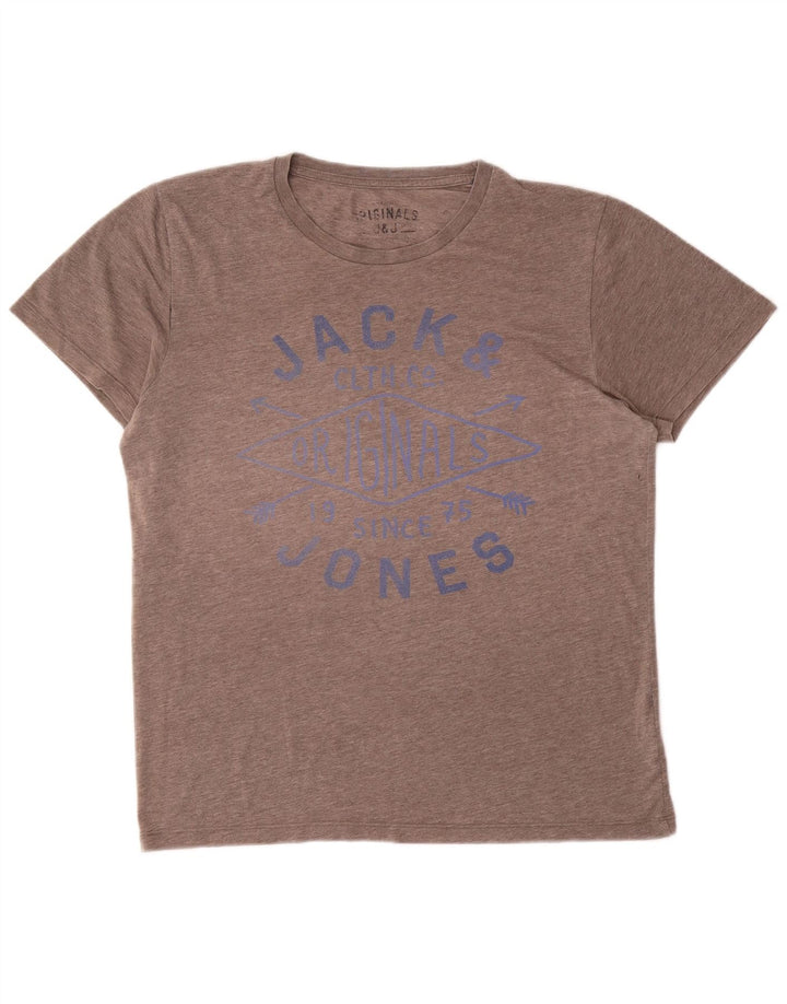 Мужская футболка с рисунком Jack & Jones, большой серый полиэстер с крапинками