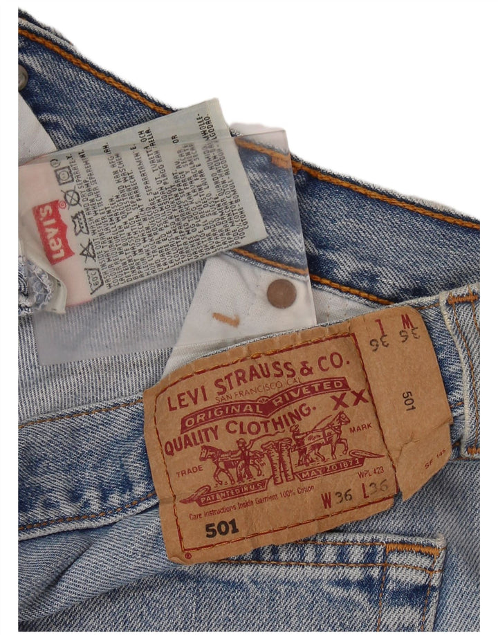 Мужские джинсовые шорты LEVI'S 501 W36, большие синие, хлопок