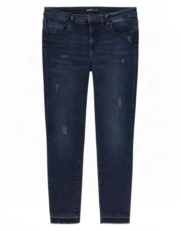 Женские потертые джинсы скинни Zara EU 40 Medium W30 L26 Темно-синие, хлопок