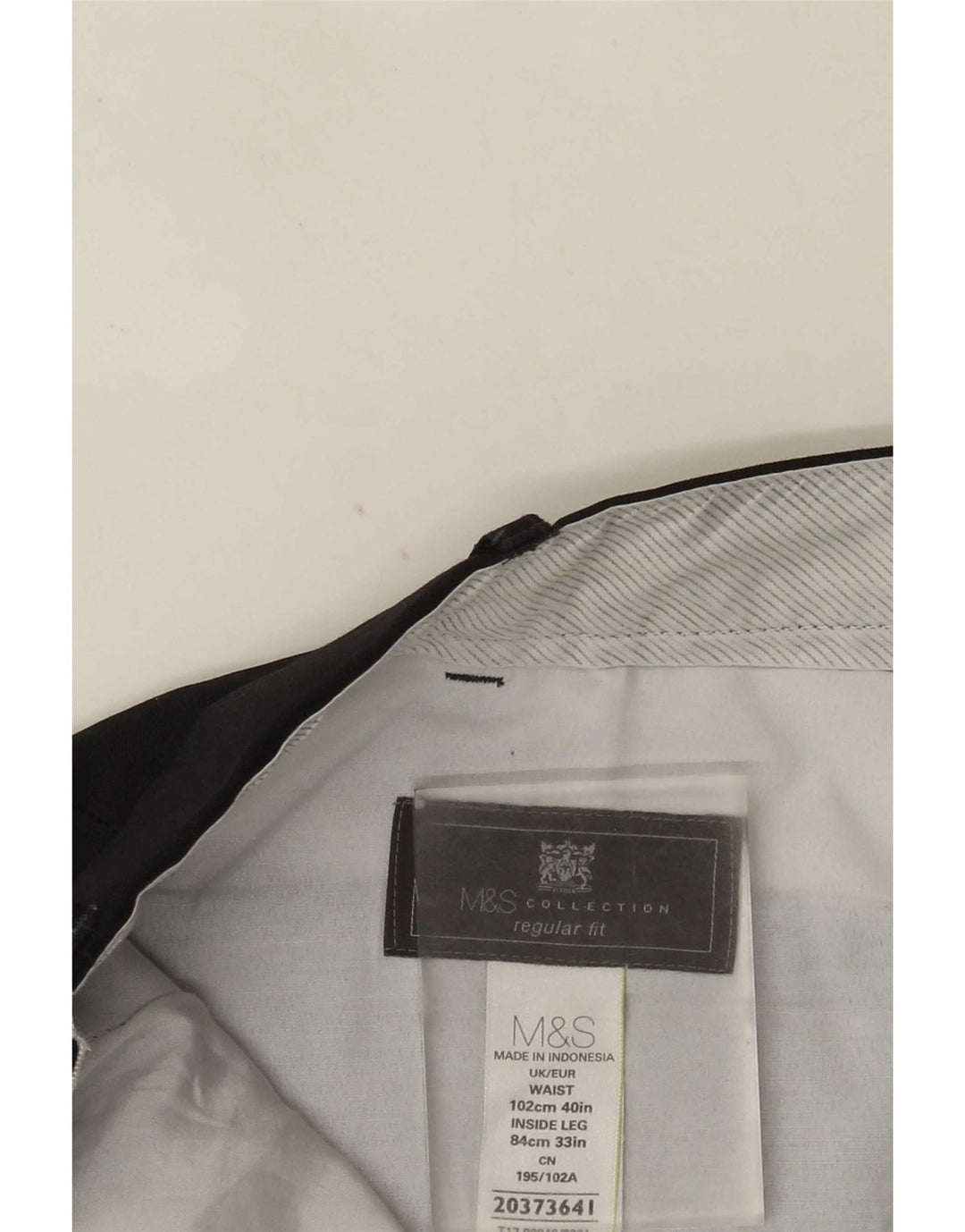 Мужские прямые костюмные брюки стандартного кроя Marks & Spencer W40 L33 темно-синие